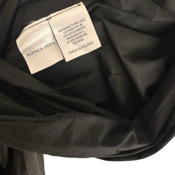 Monica Nera Demi Black Midi A-line Eco-cotton Cocktail Dress Wedding Guest Small - Picture 7 of 15